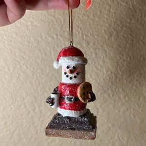 NOS Snowman w Hot Cocoa and Chocolate Chip Cookie on a S’more, Santa Outfit, Chr